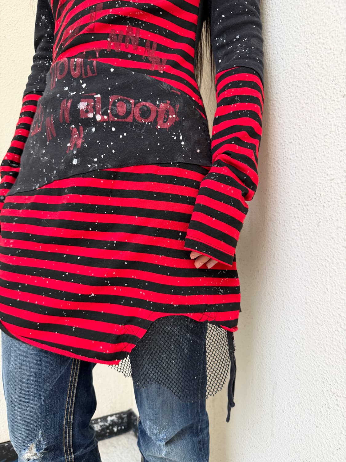H.Anarchy Blood Stripe Lace-Up dress 상품이미지4