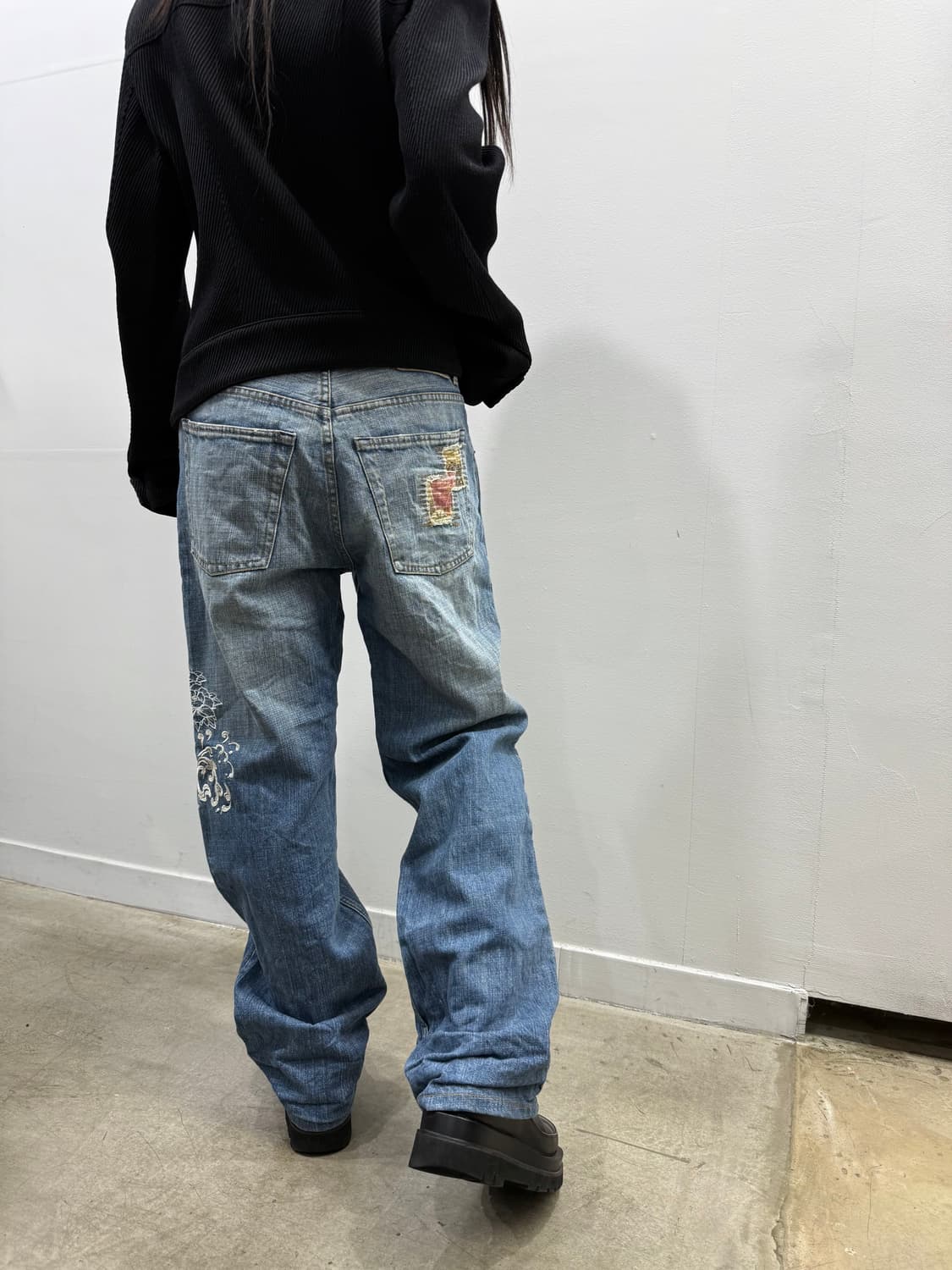 카라쿠리 타마시 오리엔탈 디테일 와이드 데님팬츠 상품이미지6