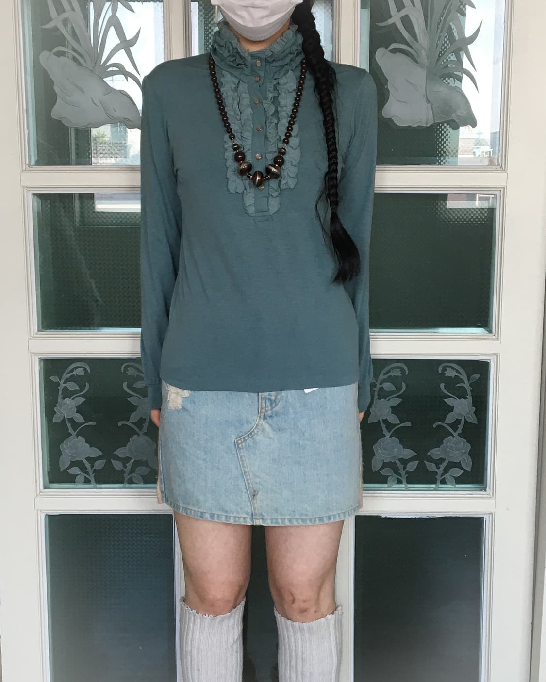 High neck frill point sleeve 상품이미지6