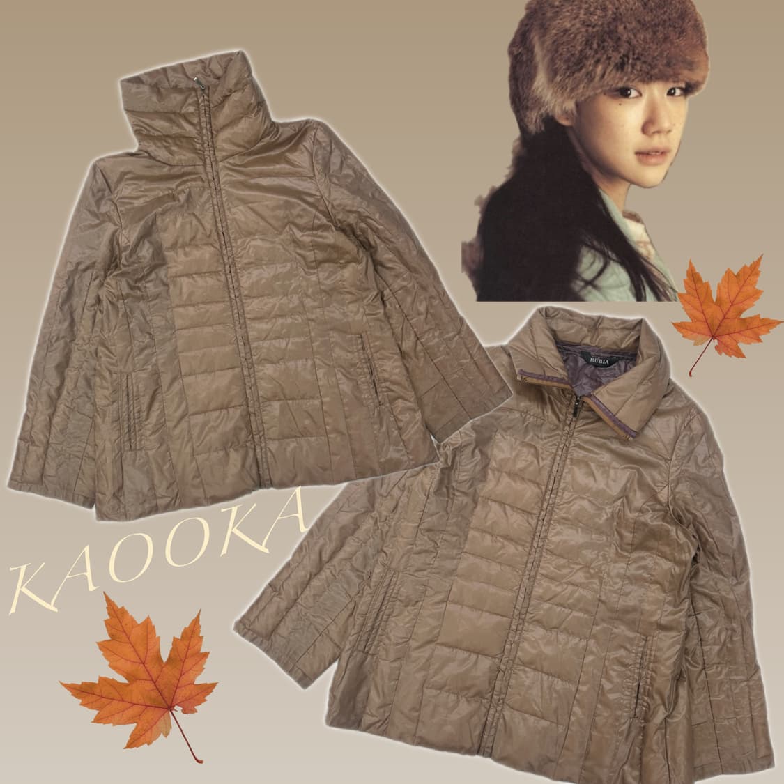 🪾RUBIA 하구미의 베이지 경량 패딩🪾 핀터 그런지 에스닉 히피 상품이미지1