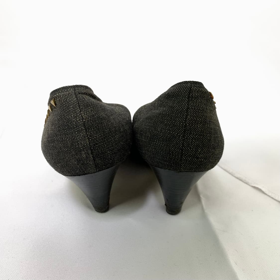 발렌시아가 흑청 데님 스터드 힐 펌프스 225mm 35반 빈티지 구두 상품이미지8