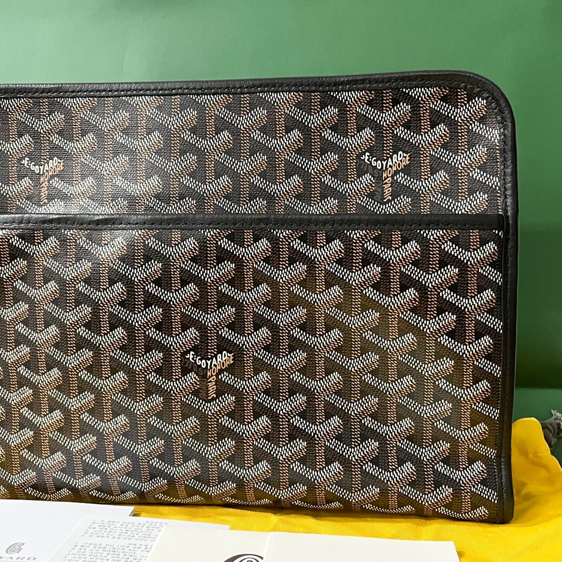 [S급/정품] 고야드 쥬방스 GM 블랙 클러치백 파우치 상품이미지3