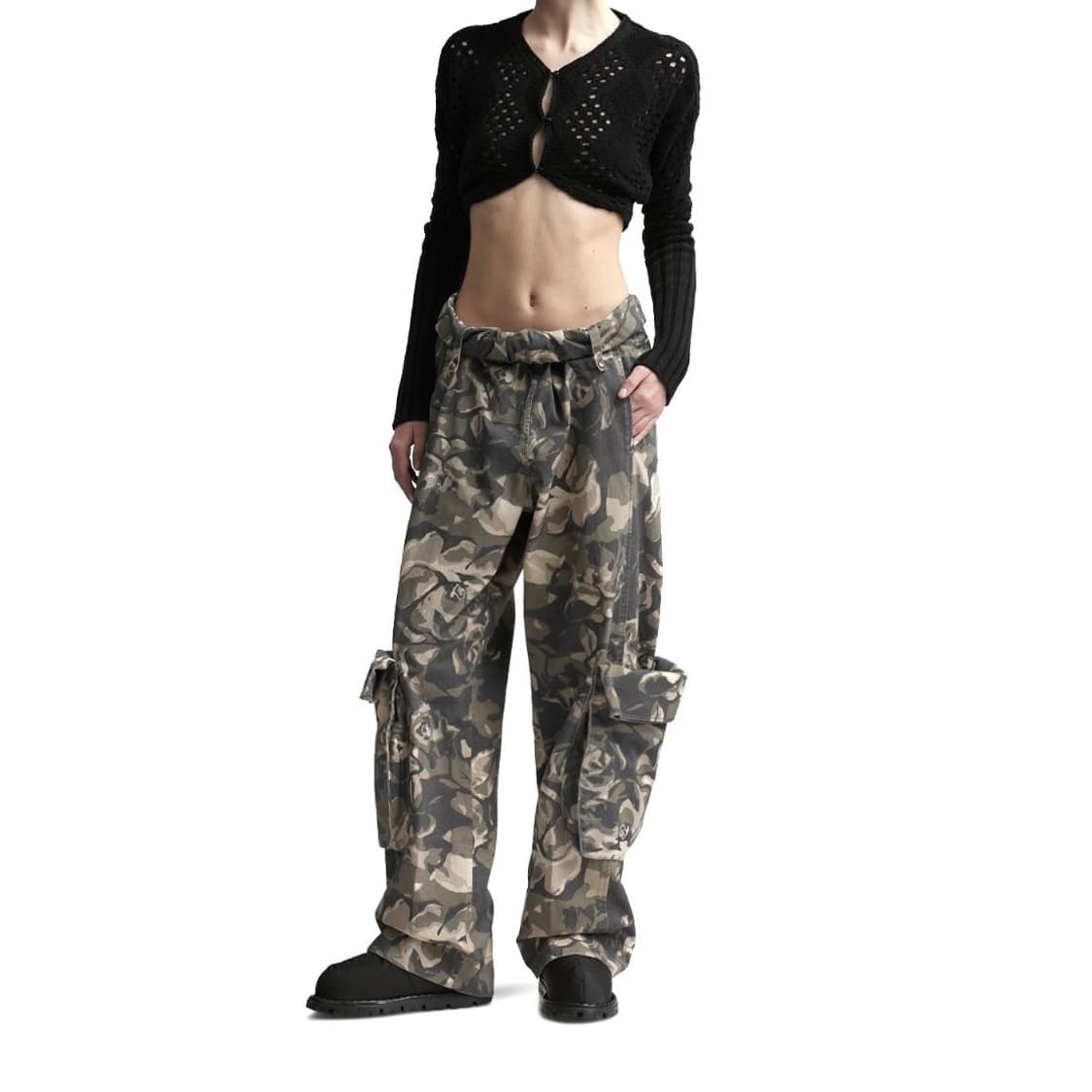 오픈 와이와이 카모 롤드 웨이스트 카고 팬츠 상품이미지3