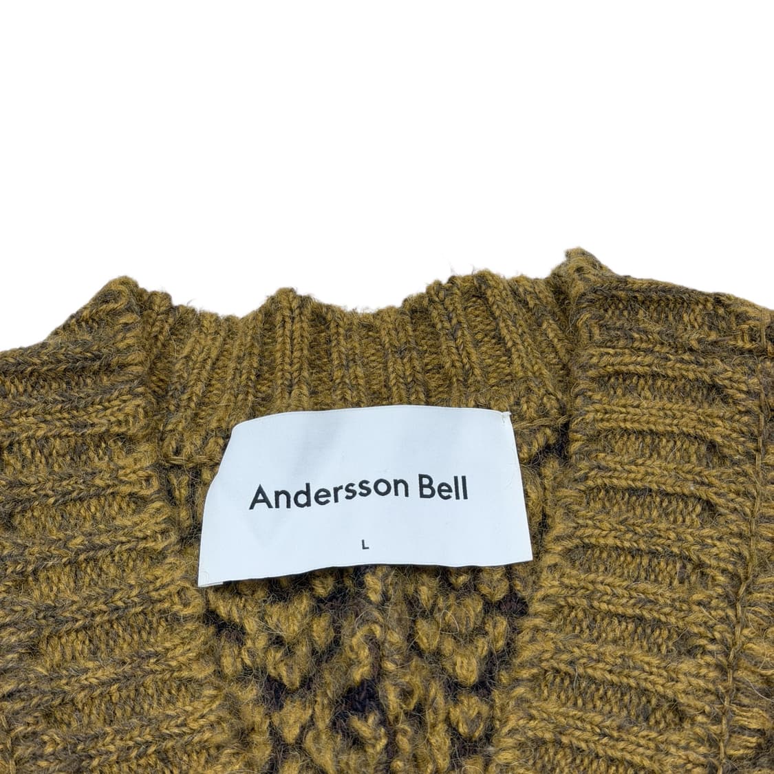 앤더슨벨 자가드 헤비 오버사이즈 니트 가디건 브라운 L 상품이미지4