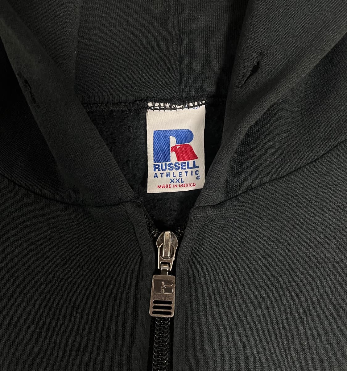 90s 빈티지 러셀 후드집업 블랙 상품이미지2