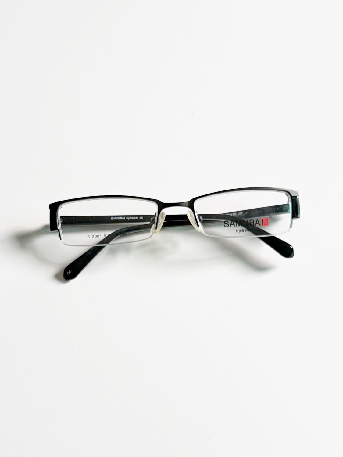 SAMURAI EYEWEAR 블랙 반무테 스퀘어 메탈 빈티지 안경 상품이미지1