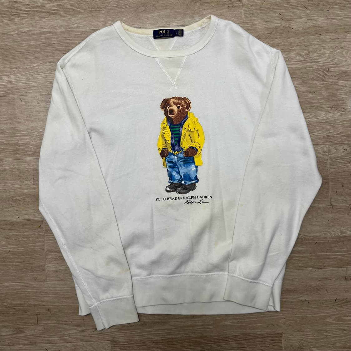 폴로 랄프로렌 폴로베어 기모 맨투맨 티셔츠 [화이트] L/100 상품이미지1