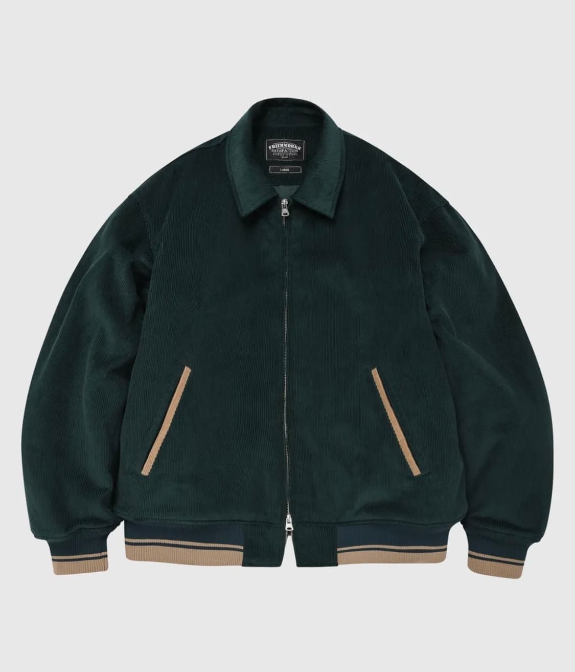 프리즘웍스 코듀로이 바시티 자켓 다크 그린 M 상품이미지1