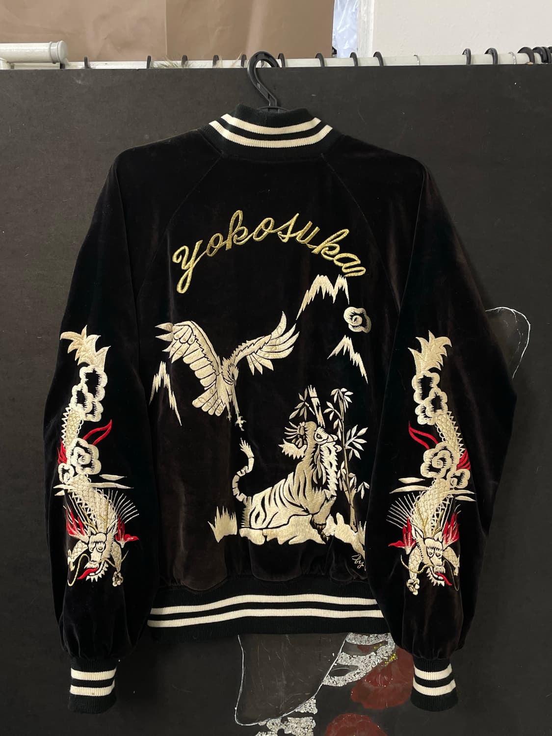 일본빈티지 요코스카 벨벳 자수 스카잔 오리엔탈 스카쟌 M 상품이미지8