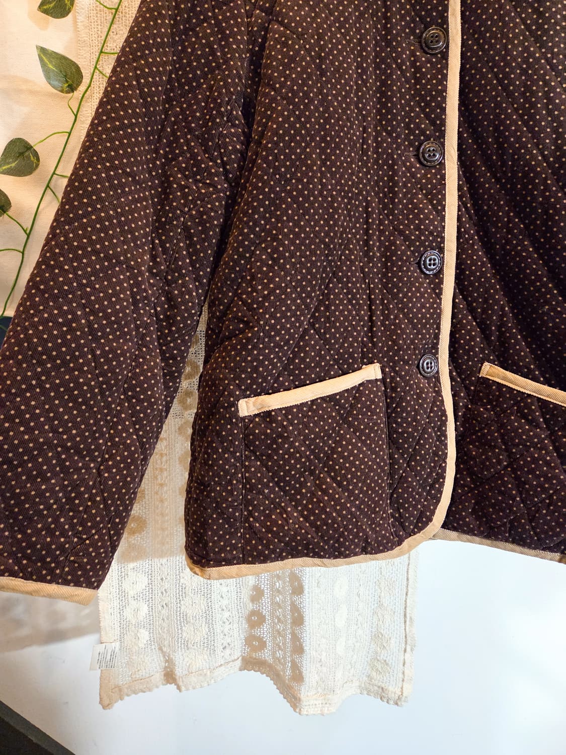 코듀로이 도트 누빔 경량 패딩 상품이미지3