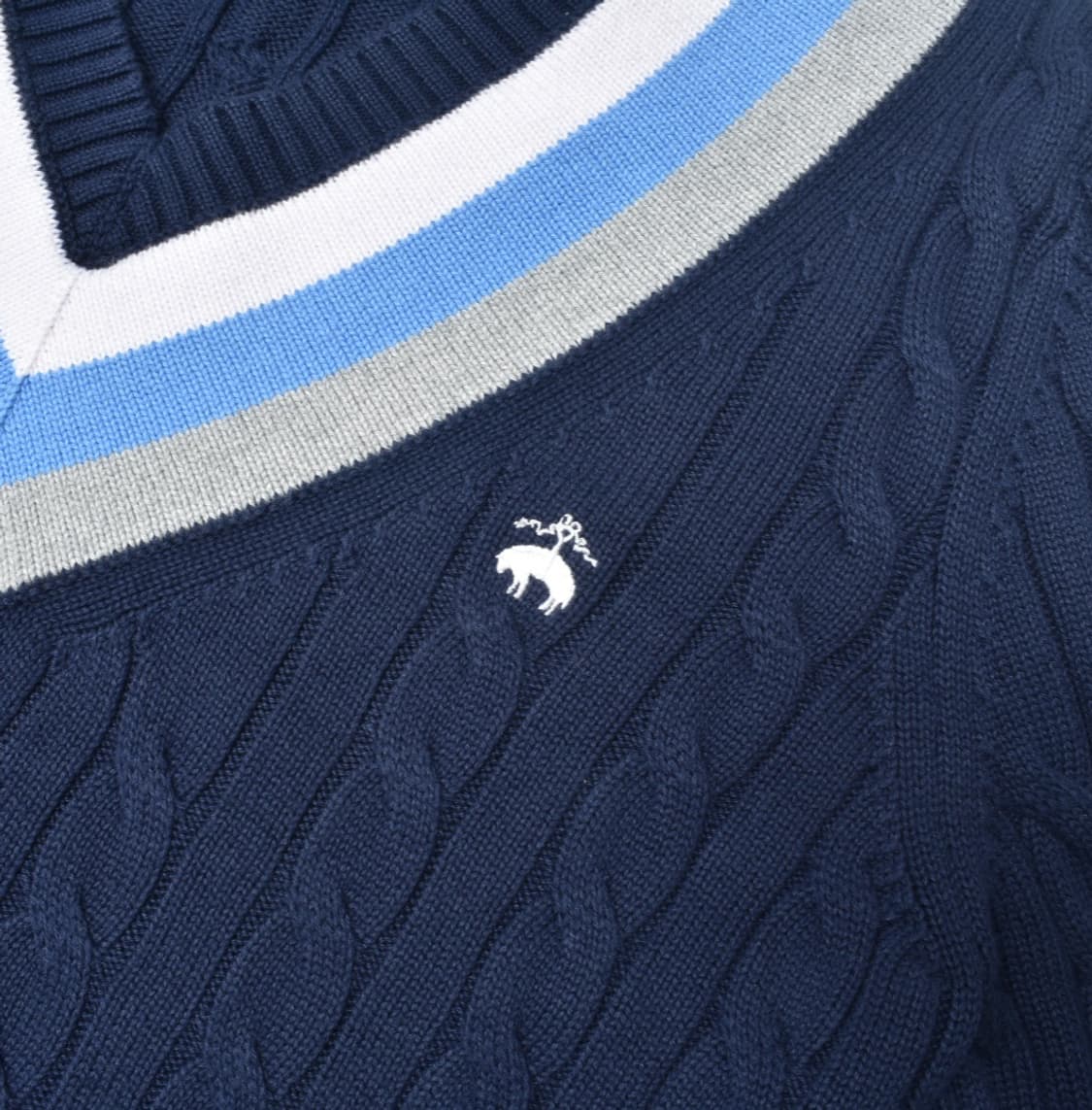 브룩스브라더스 브이넥 프레피 케이블 니트 M 상품이미지5