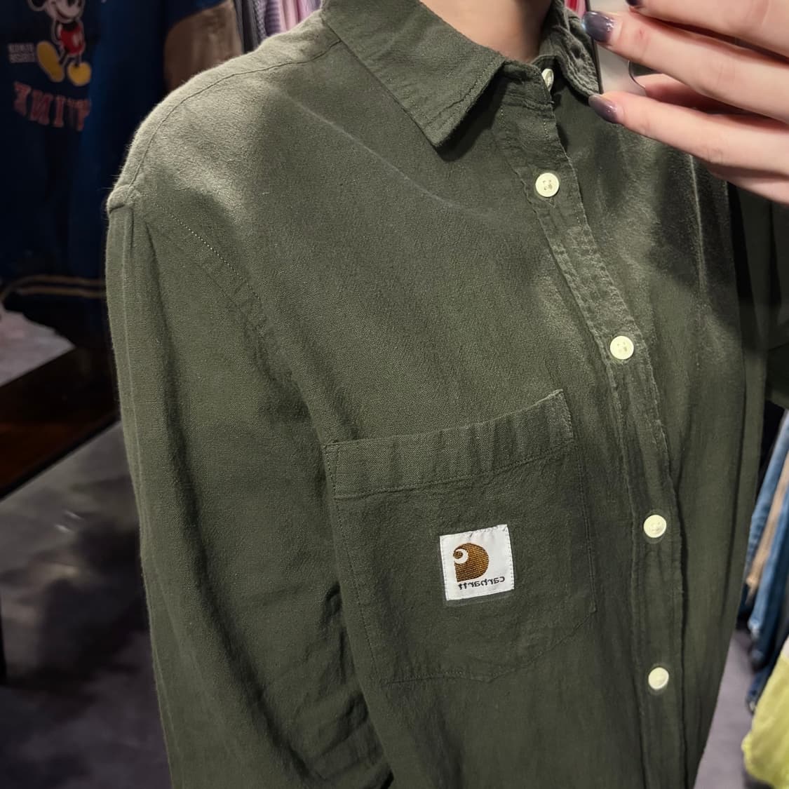 [IM] Carhartt 칼하트 린넨 긴팔 셔츠 카키 상품이미지4