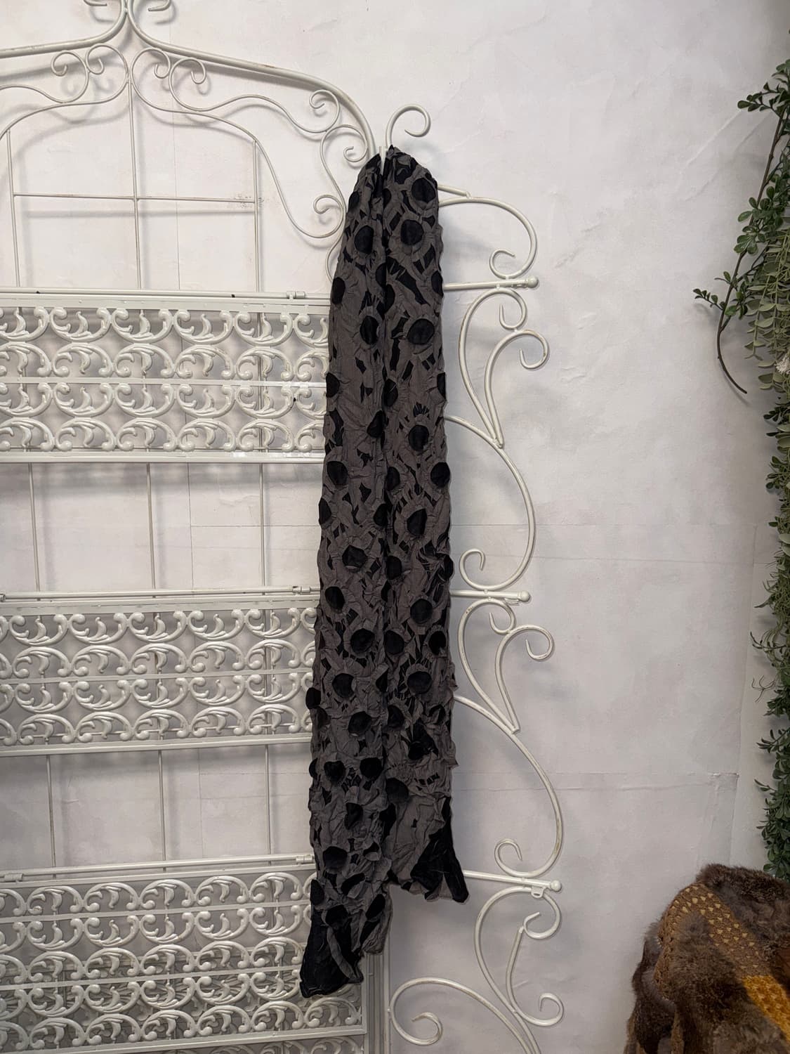 Black & gray grunge pleats scarf 상품이미지4