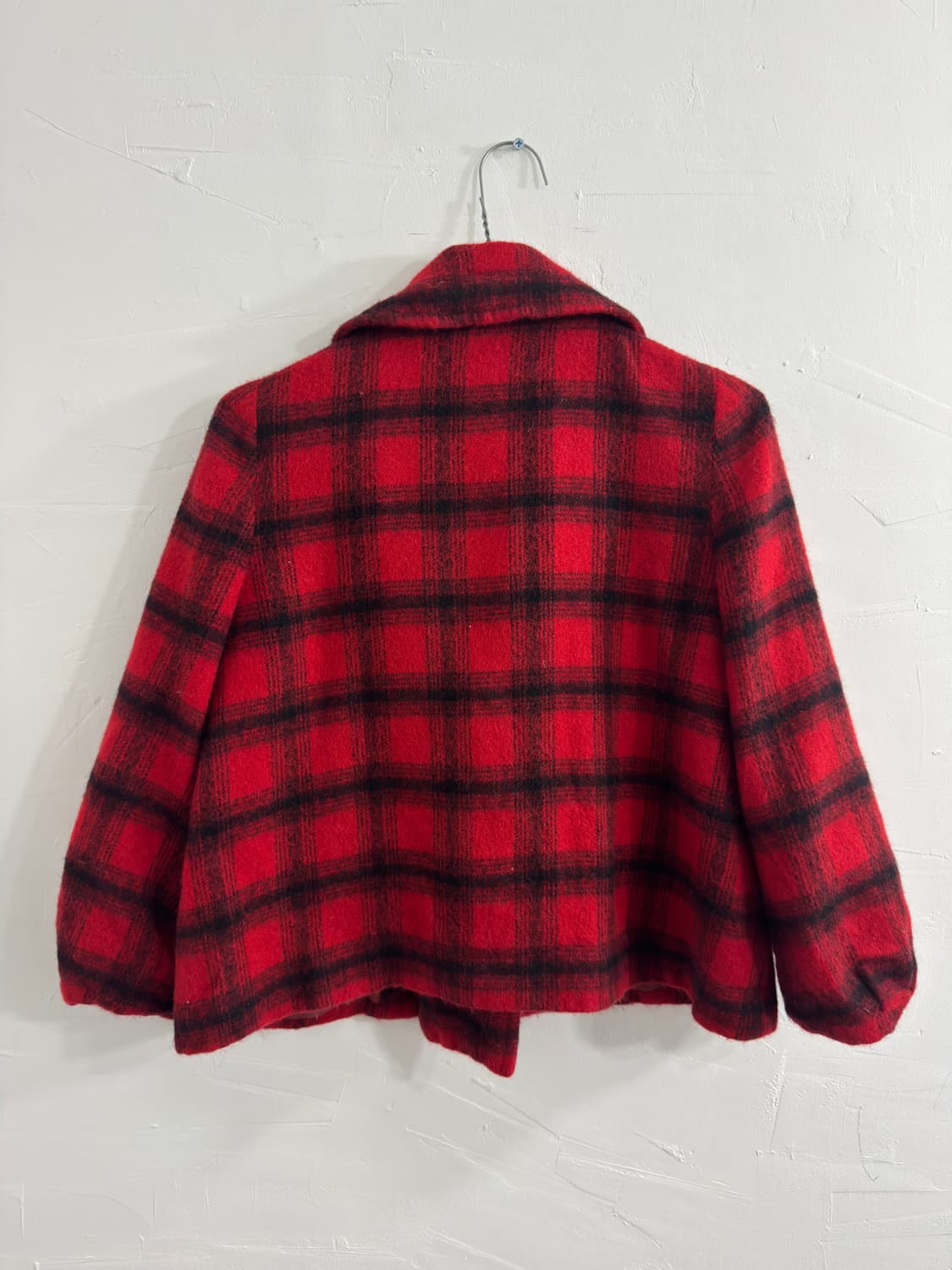 kumikyoku red check wool jacket 상품이미지4