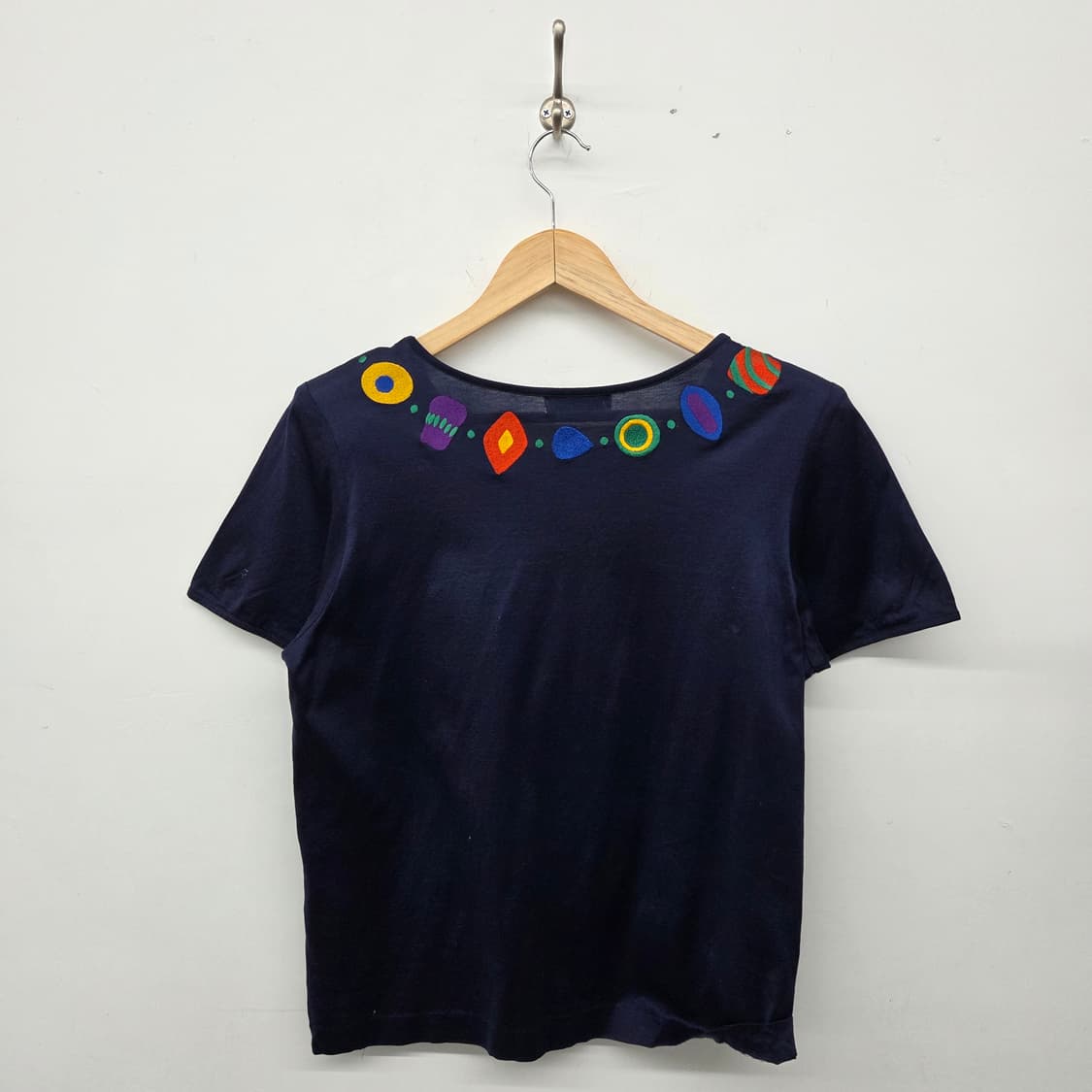 입생로랑 네이비 자수 반팔 티셔츠 여m 상품이미지6