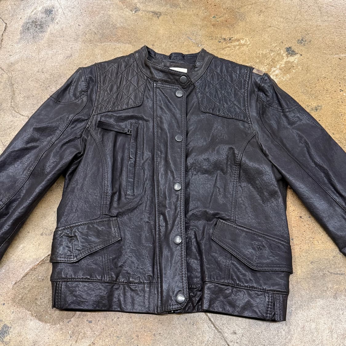 Thursday Island 브라운 가죽자켓 상품이미지3