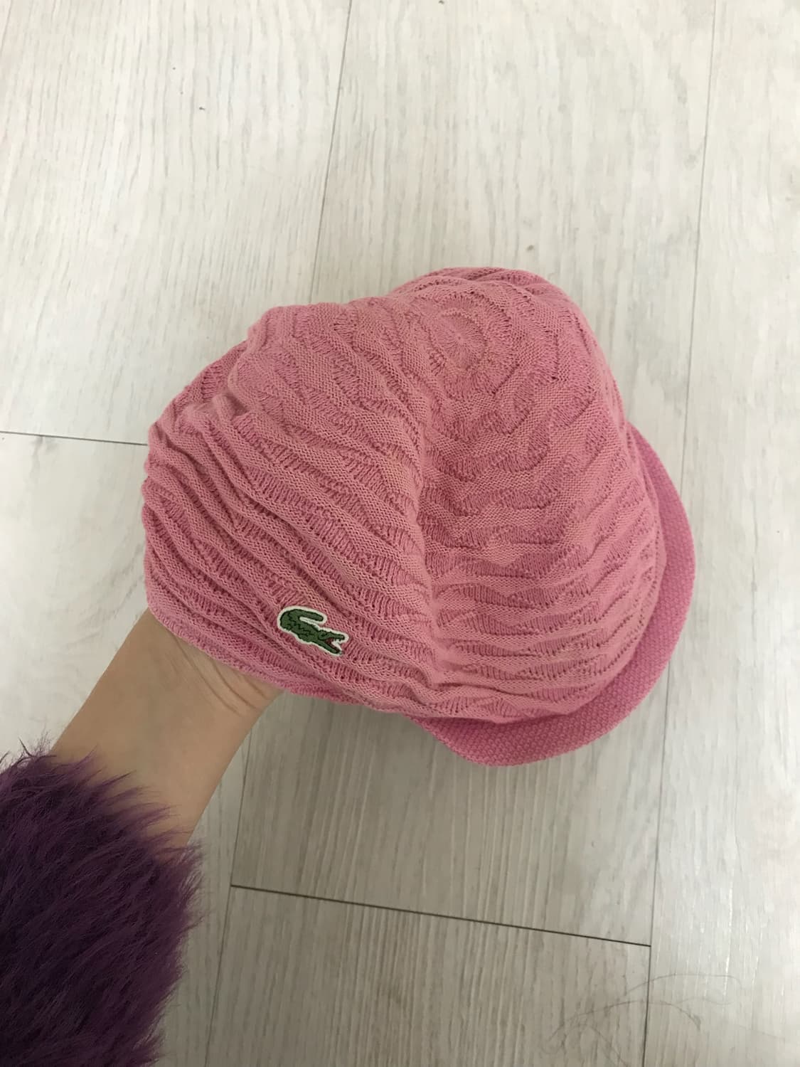 라코스테 연분홍(핑크) 니트 헌팅캡 빵모자 상품이미지7