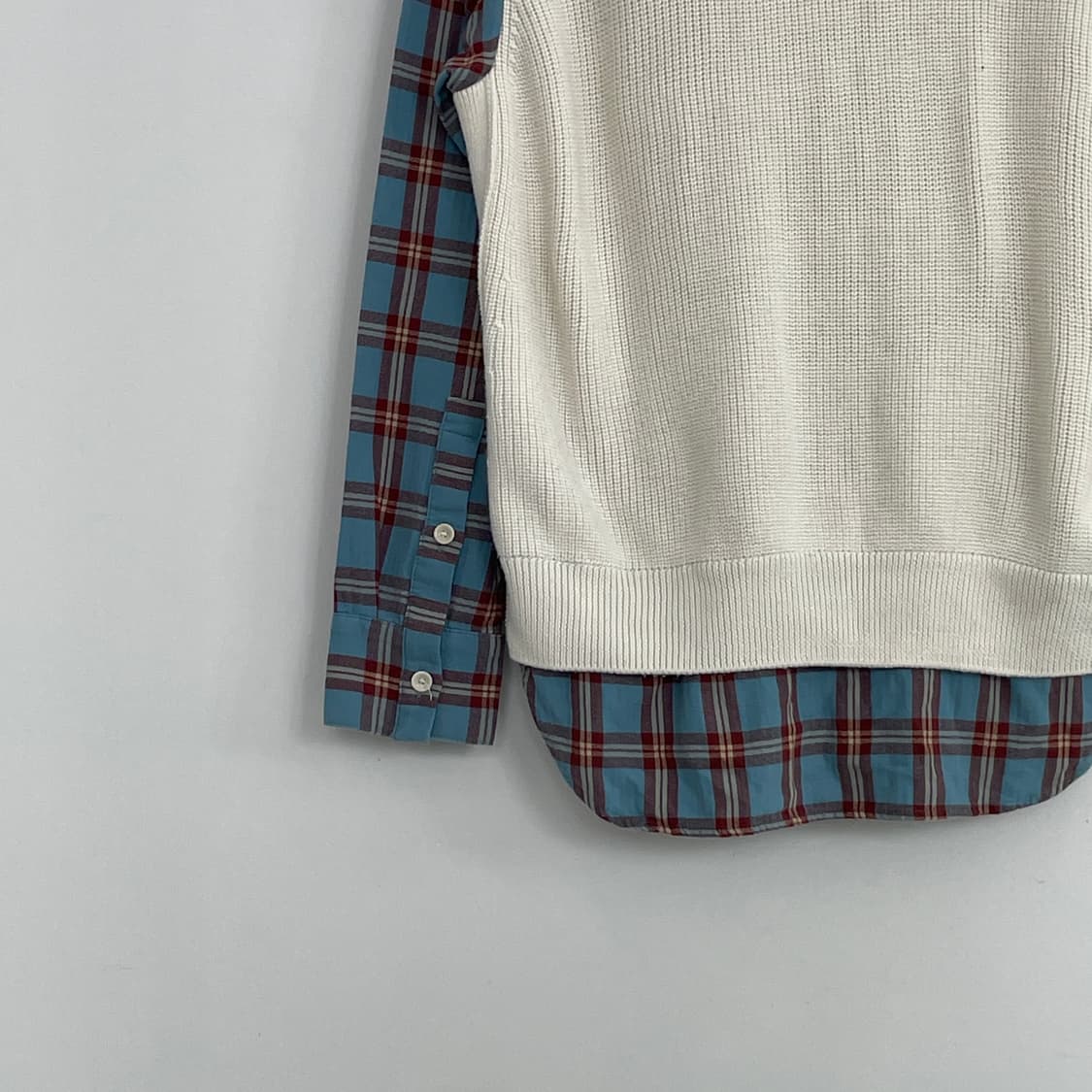 솔리드옴므 니트 베스트 레이어링 오버핏 체크 셔츠 상품이미지5