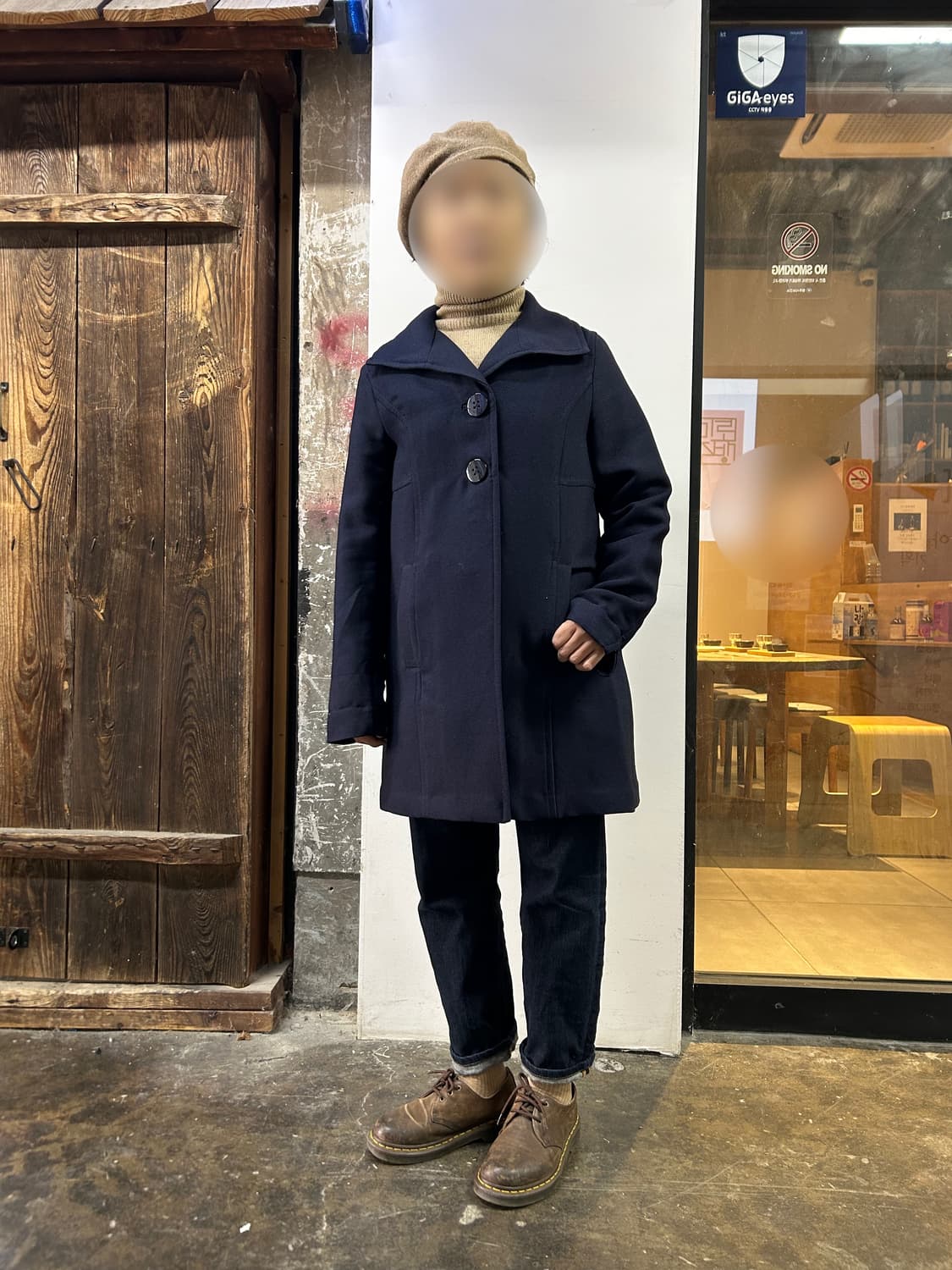 네이비 배색 저지 아우터 코트 상품이미지10