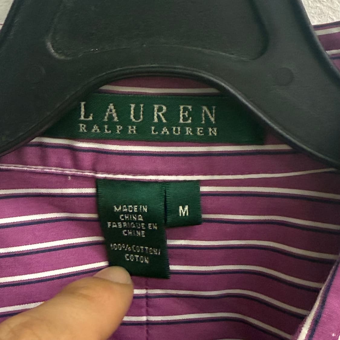 로렌 스트라이프 바이올렛 셔츠 M 상품이미지2