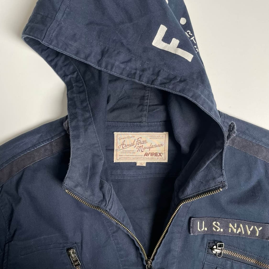 Avirex 코튼 블렌드 밀리터리 집업 후드 상품이미지7