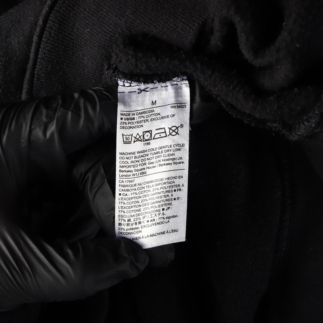 GAP 빅로고 자수 기모 후드티 블랙 M 상품이미지6