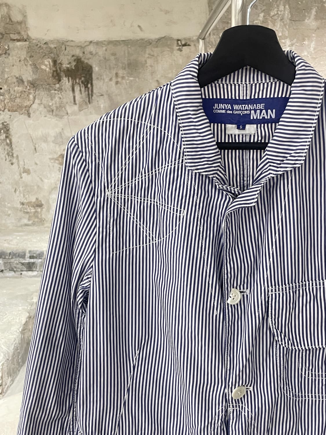 준야 와타나베 맨 ad2008 스트라이프 플랩포켓 셔츠 자켓 상품이미지2