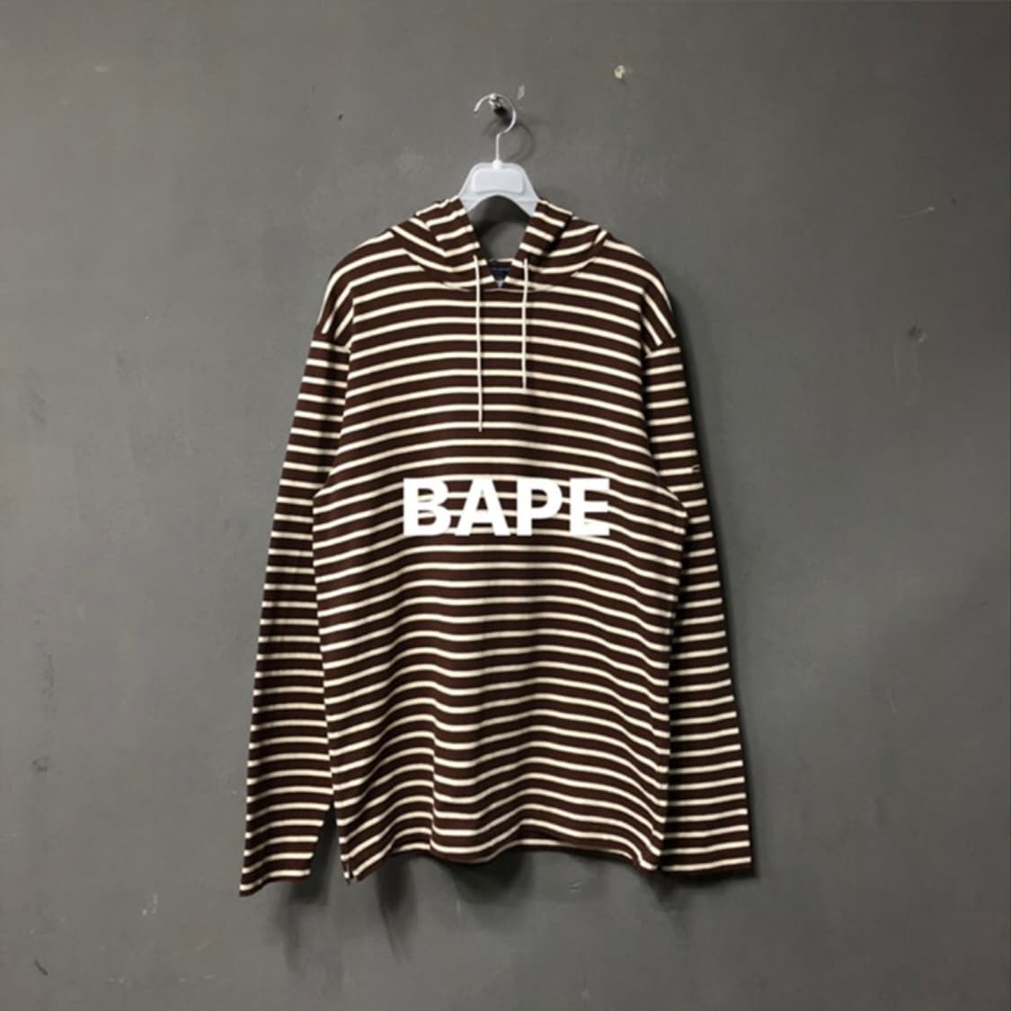 (L) 베이프 스트라이프 후드티 상품이미지1