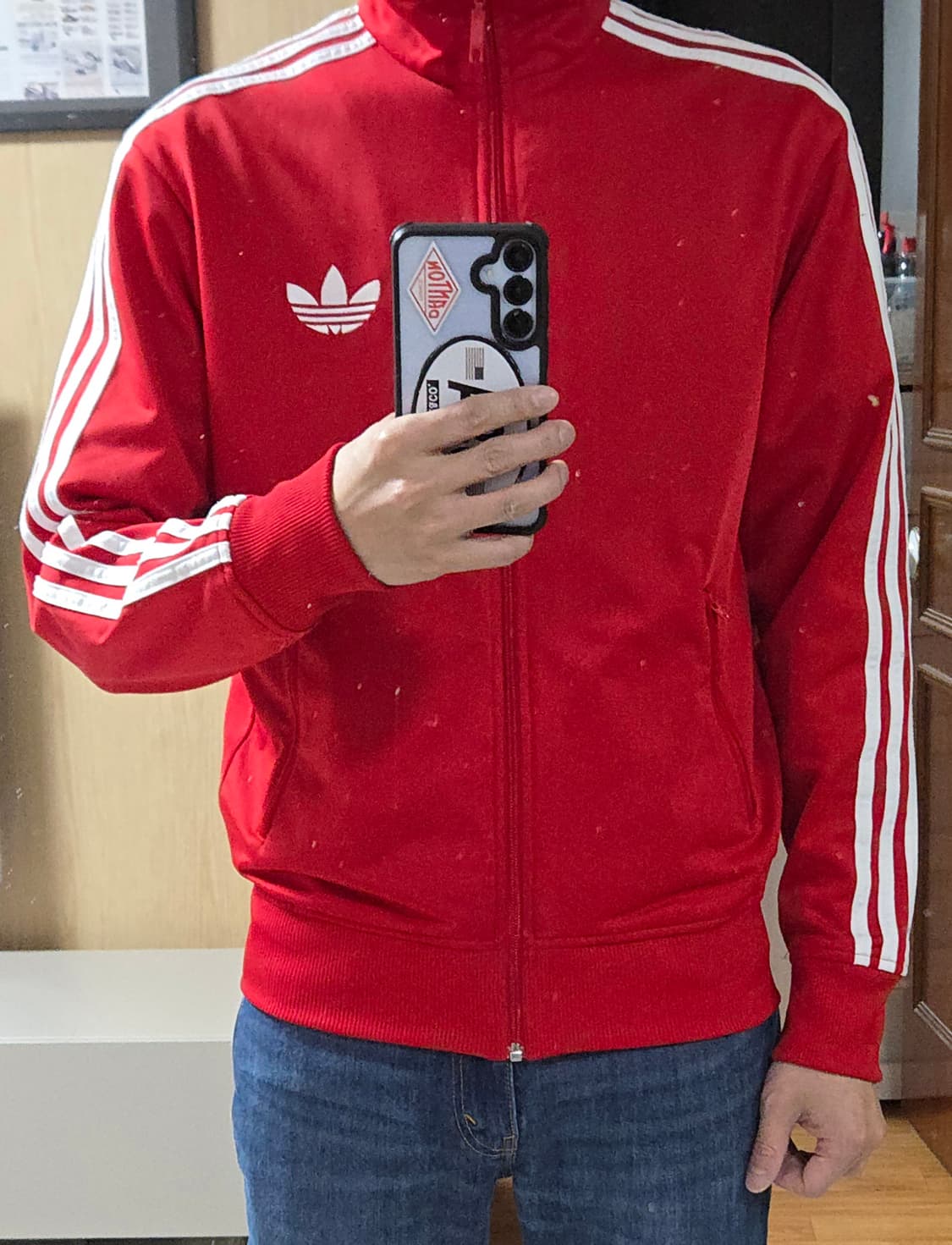 (착샷) 아디다스 파이어버드 져지 트랙탑 레드  상품이미지9