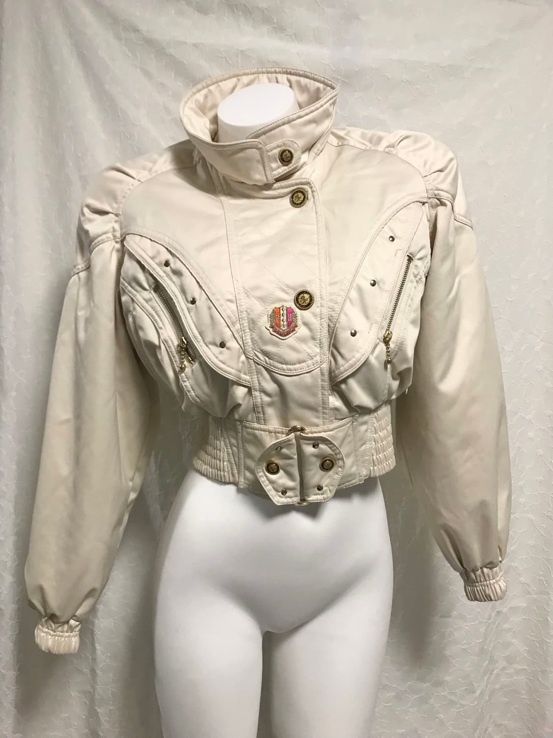 빈티지 00s y2k 글로시 핀턱 크롭 블루종 봄버 자켓 상품이미지1