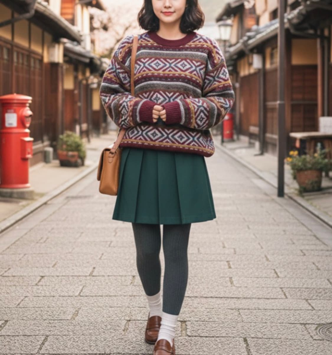 MITSUMINE 패턴 니트 표기XL 실측L 상품이미지1