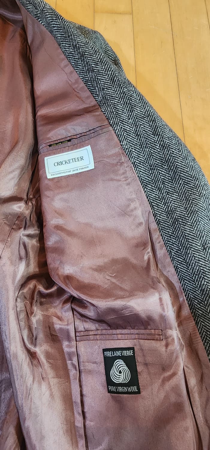 그레이 헤링본 트위드자켓 XL 상품이미지8