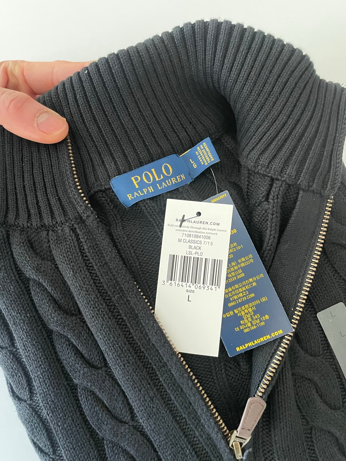 폴로 신형 케이블 니트 반집업 L  상품이미지3