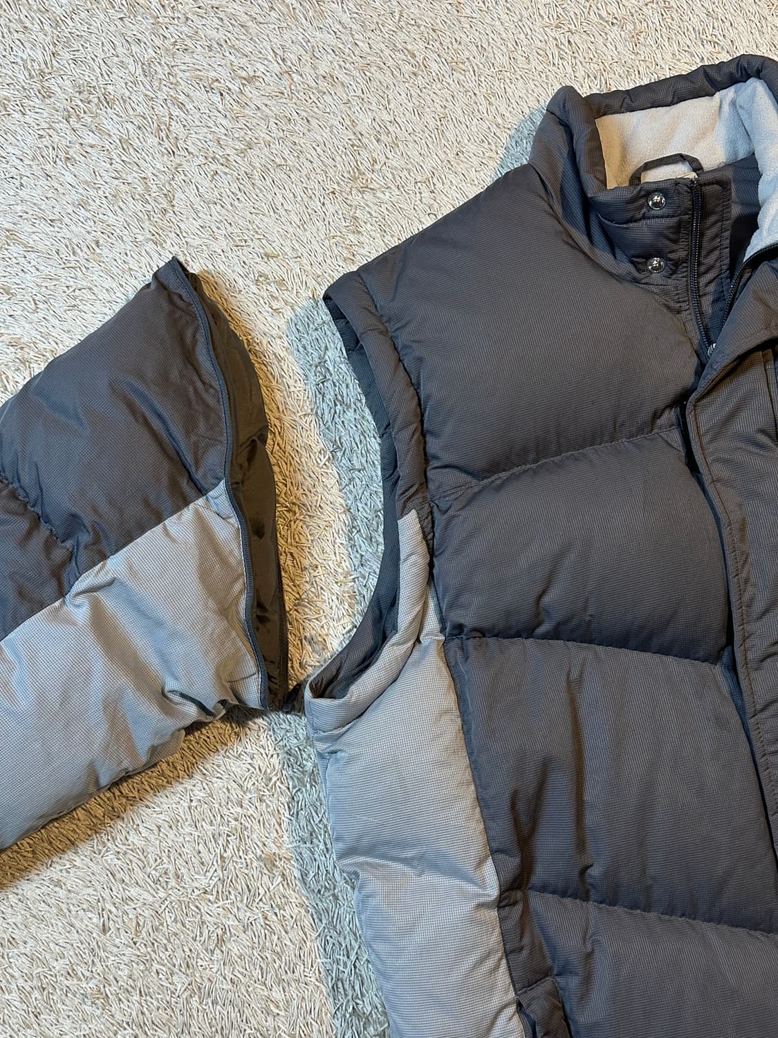 희귀) 00's 나이키 올드스쿨 디테처블 배색 패딩 그레이 상품이미지4