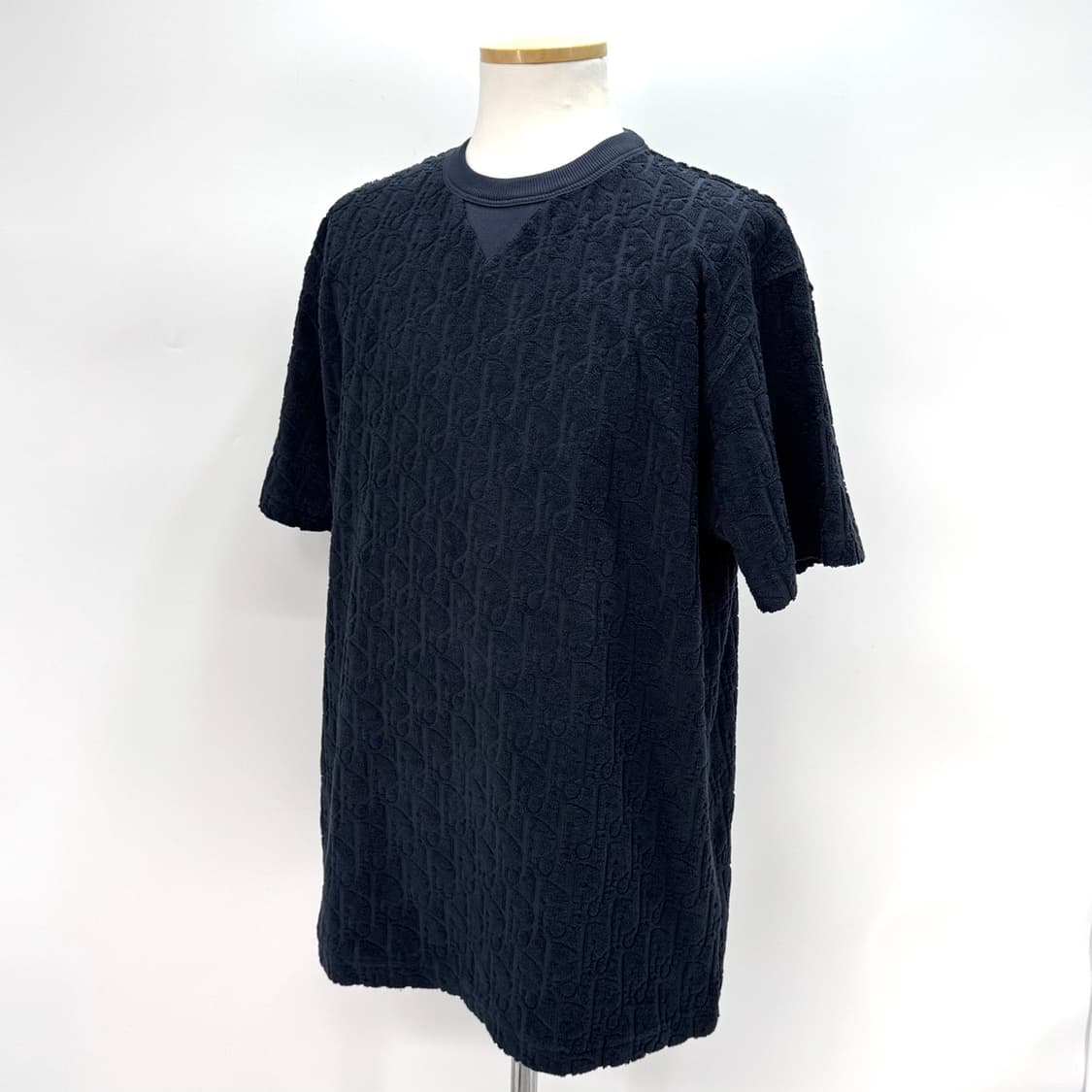 디올 오블리크 테리 코튼 반팔 티셔츠 네이비 (113J692A0614) 상품이미지4