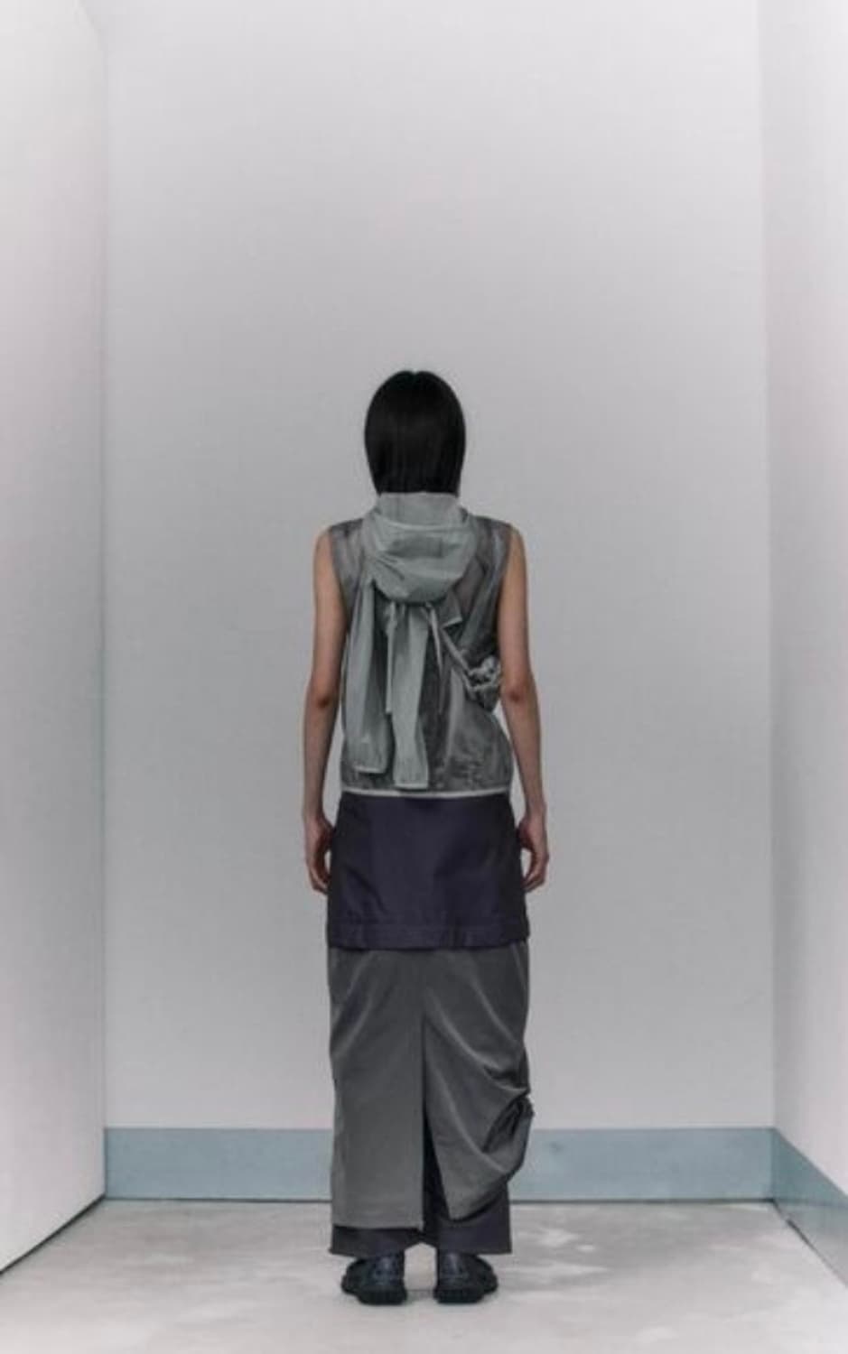 ojos 3-Way Nylon String Skirt / Black 상품이미지2