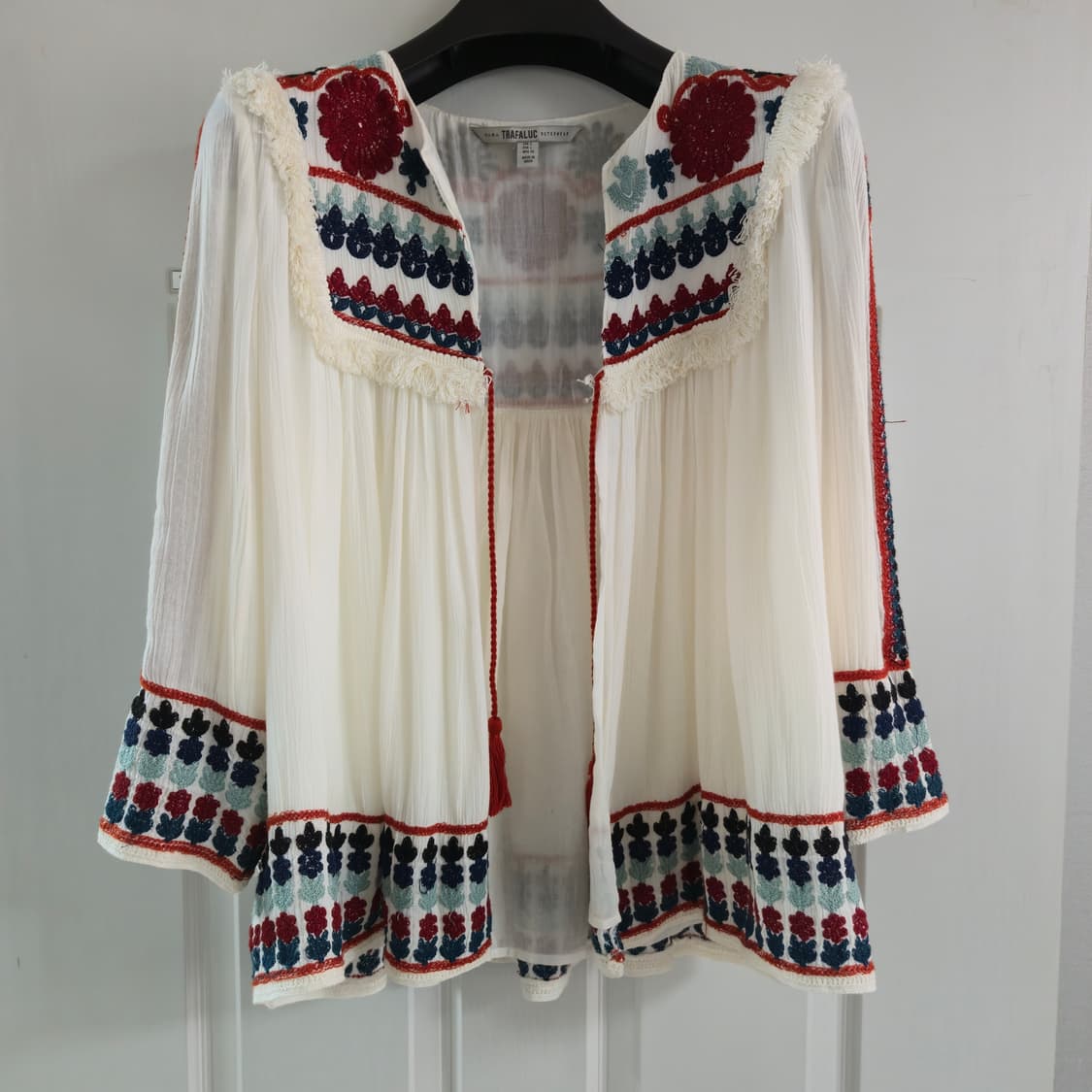 L) 자라 에스닉 자수 오픈 블라우스 상품이미지2