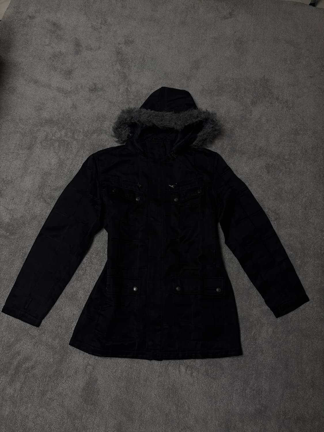 Vintage V-kei Punk fur hood parka 상품이미지2