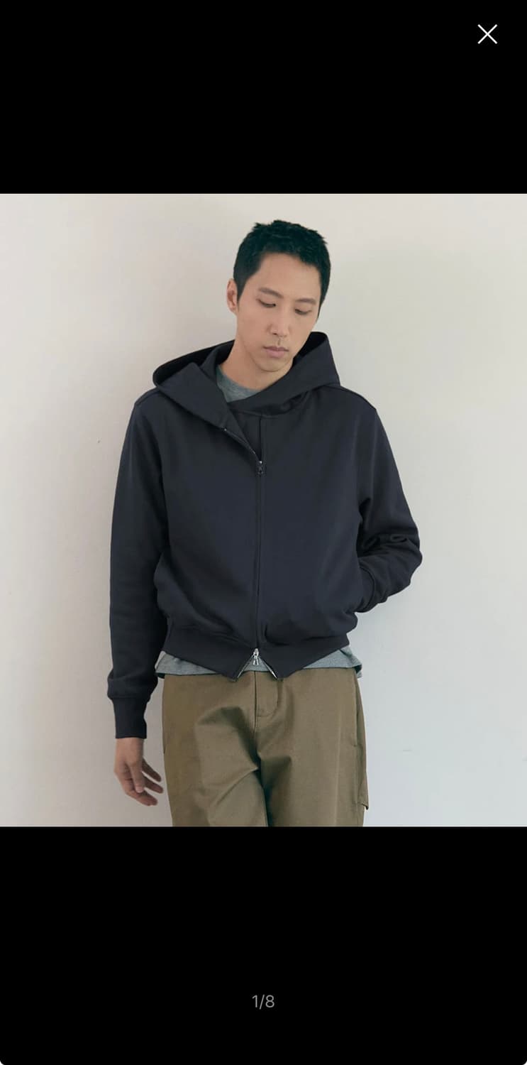 러드 Wrap Hooded Zip up charcoal 상품이미지1