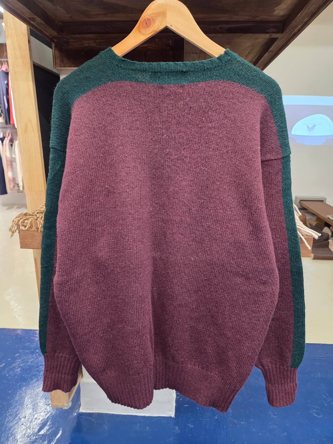 1980s PRL 폴로 랄프로렌 셔틀랜드 울 투톤 니트 상품이미지6