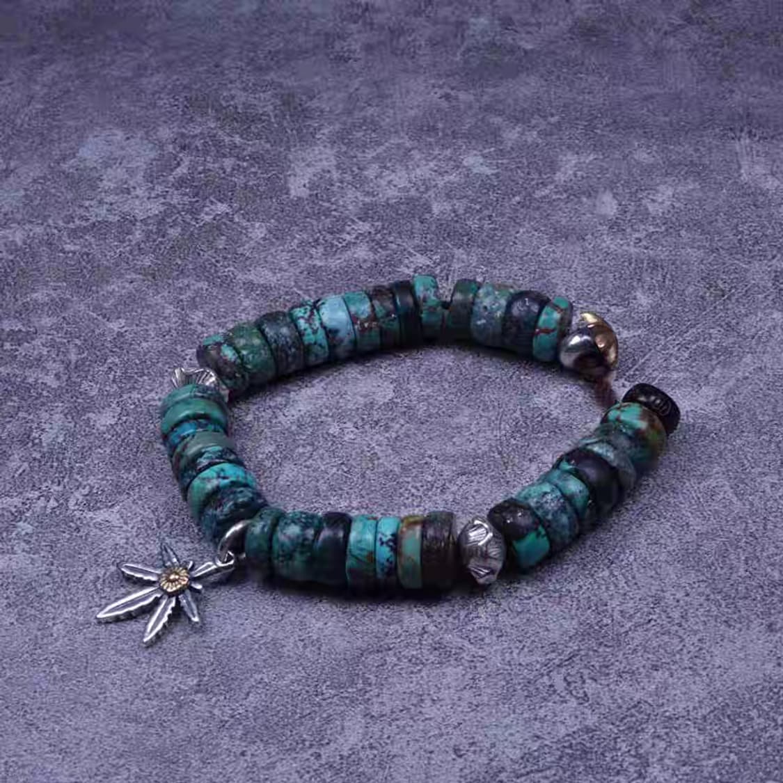 Oceanora 실버 메이플 리프 터쿼이즈 팔찌 상품이미지4