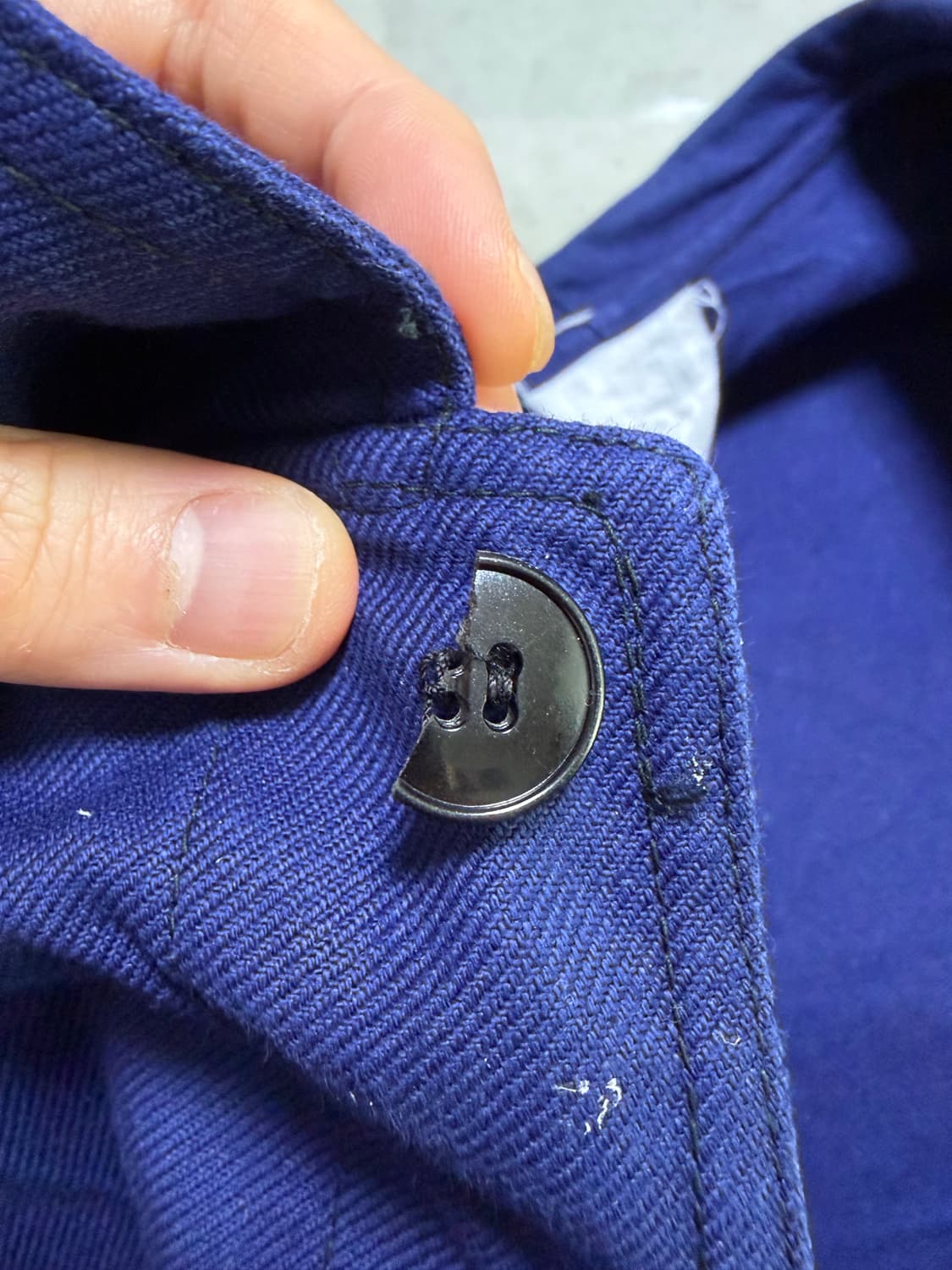 50~60s 프렌치 워크 자켓 둥근카라 코튼 상품이미지4