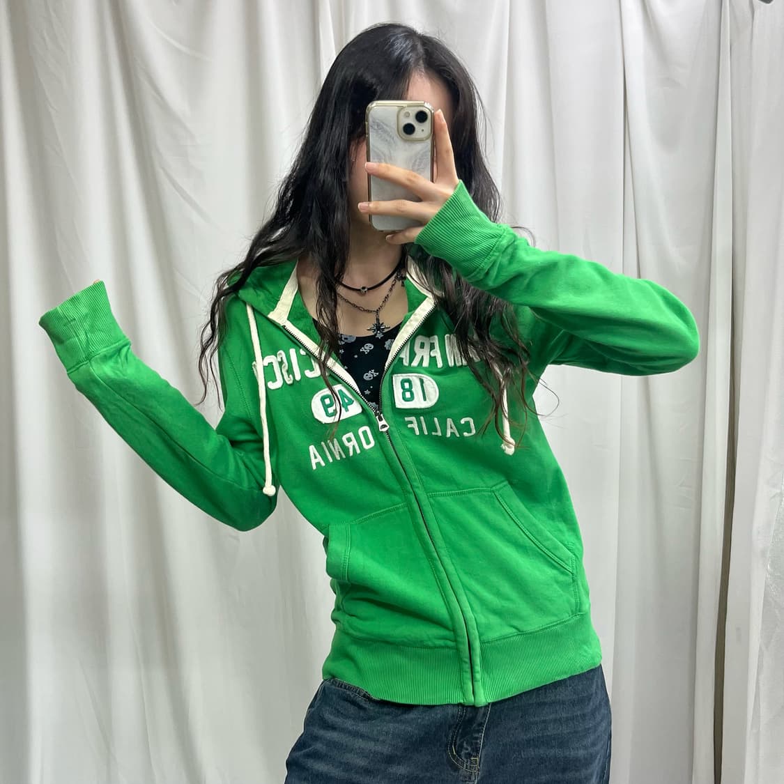 Who.A.U green hood zip-up 상품이미지1