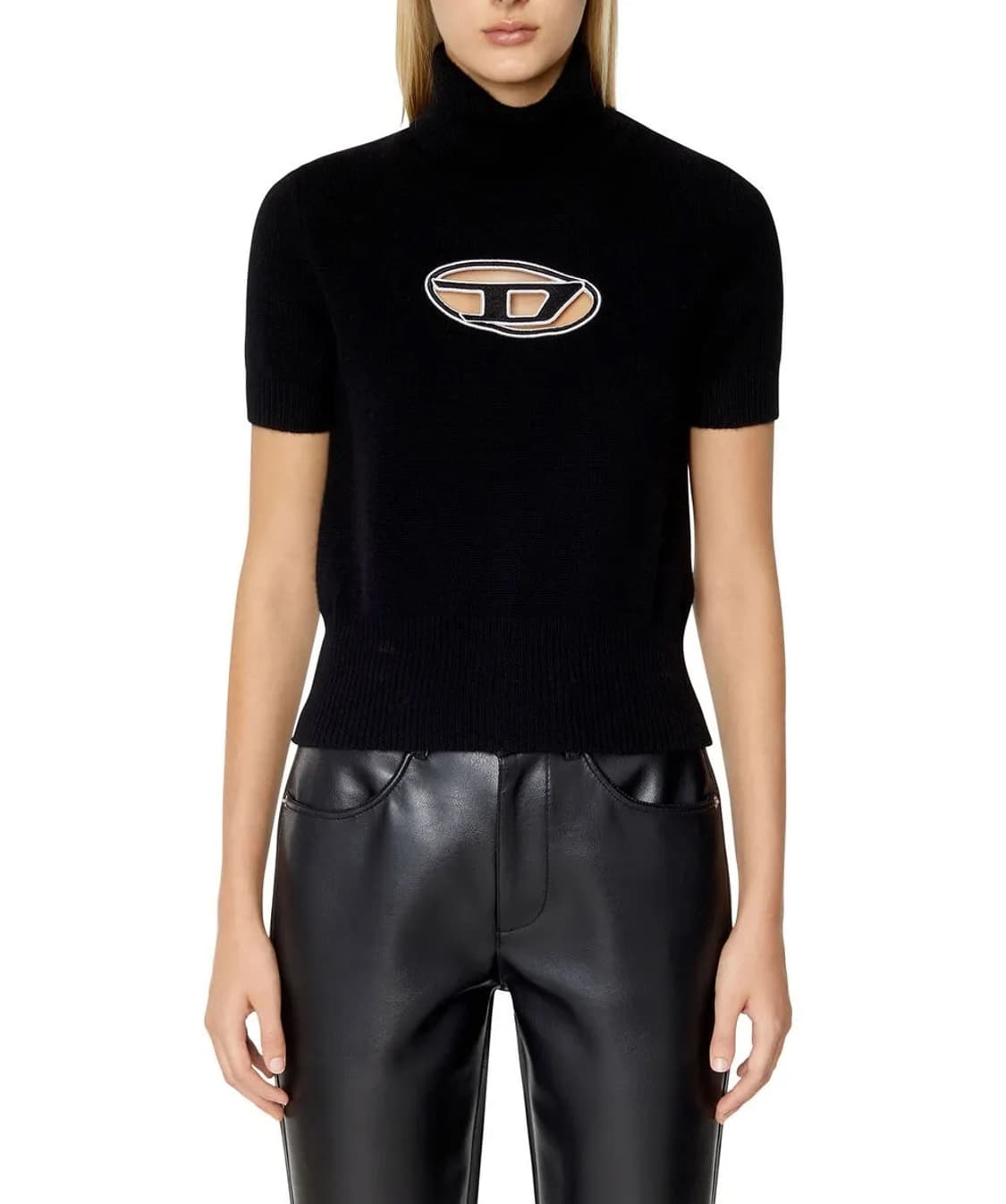 디젤 마가렛 컷아웃 로고 반팔 니트 블랙 S 미개봉 새제품 상품이미지2