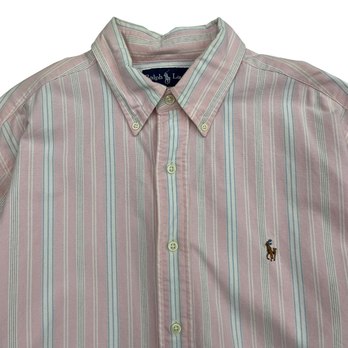  폴로 랄프로렌 옥스포드 화이트 스트라이프 딸기우유맛 셔츠 L 상품이미지4