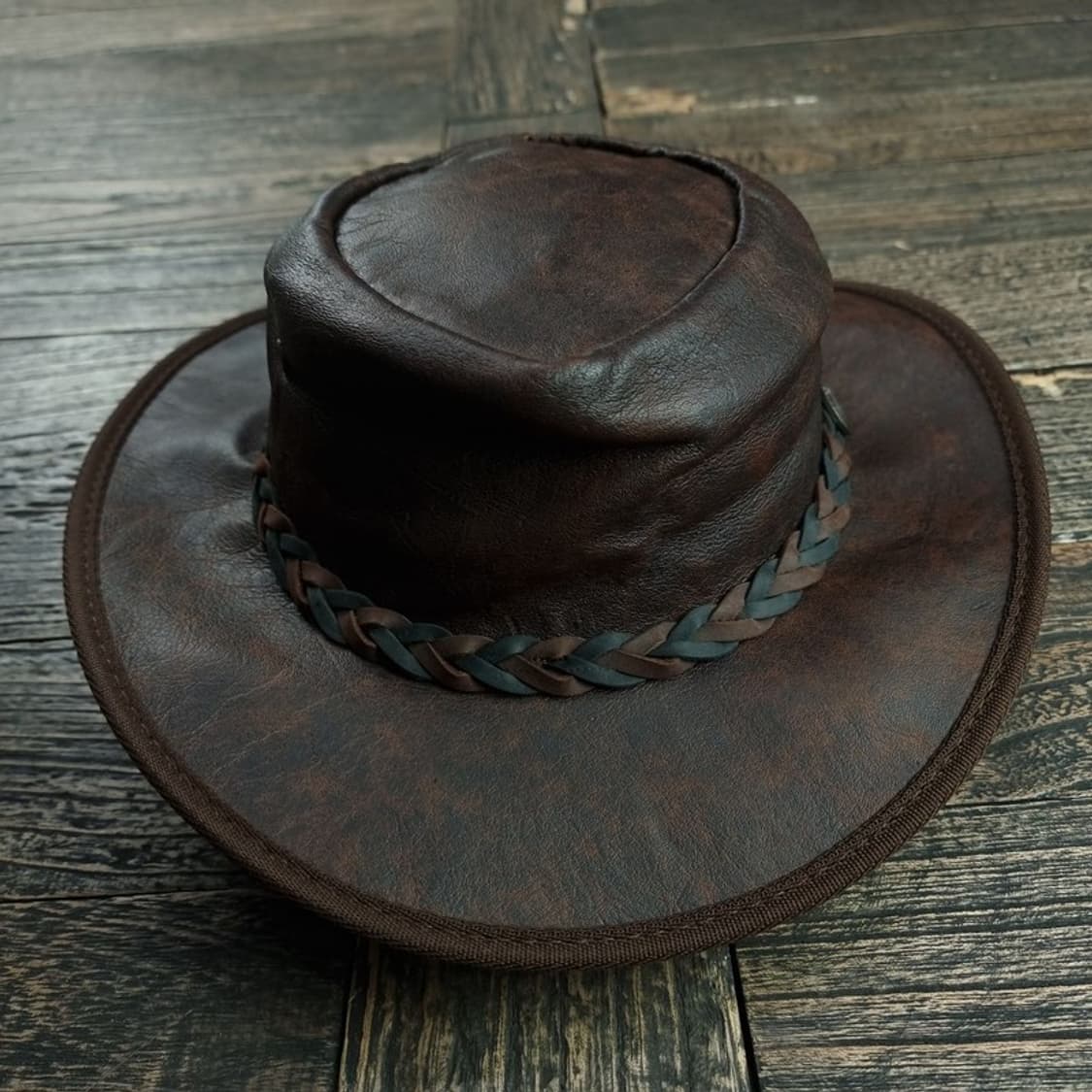 [바마 햇츠 오스트레일리아] 캥거루 레더 페도라 브라운 M19712 상품이미지3