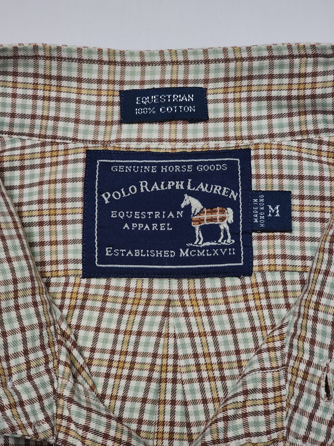 빈티지 폴로 랄프로렌 체크 셔츠 M 사이즈( Equestrian) 라인 상품이미지7