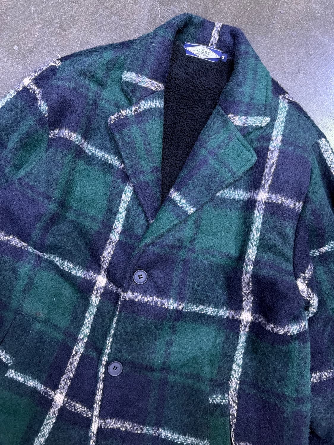 글로리 타탄체크 양털 안감 싱글코트 M 상품이미지3