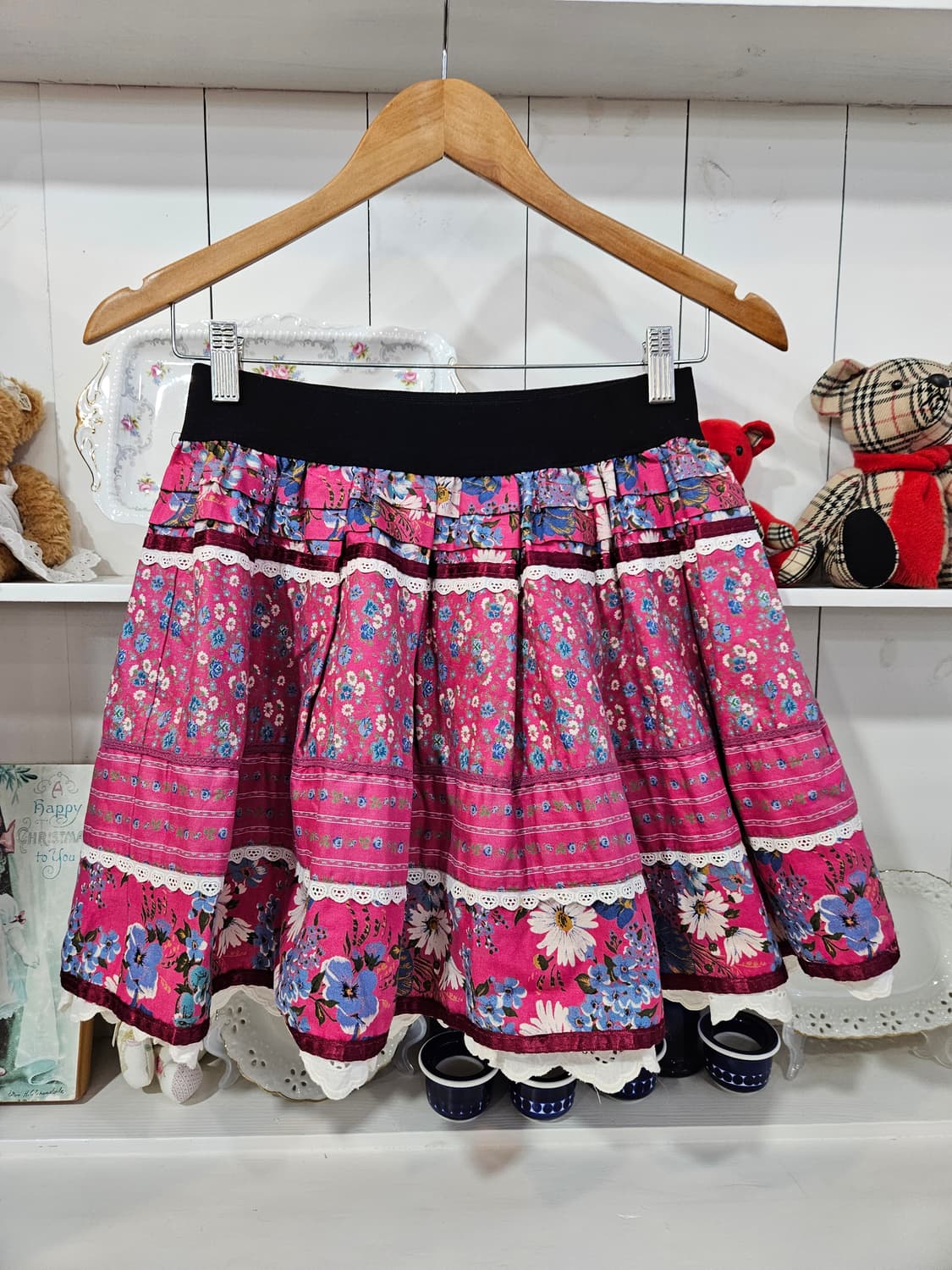 빈티지 핑크 플라워 캉캉 스커트 상품이미지6