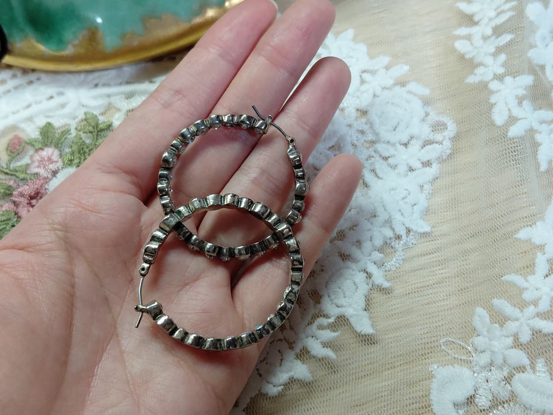 Vintage ) 빈티지 큐빅링귀걸이 상품이미지3